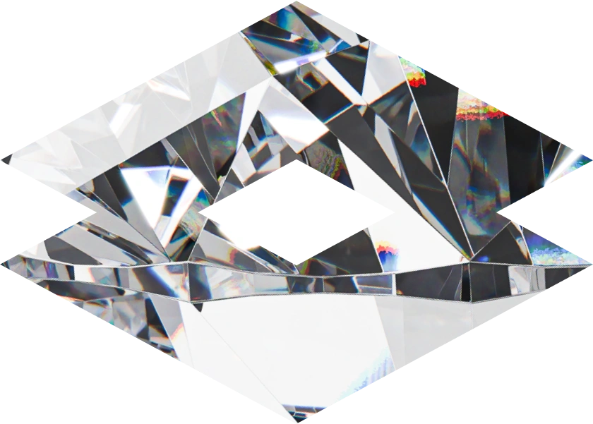 branded figure with diamond background